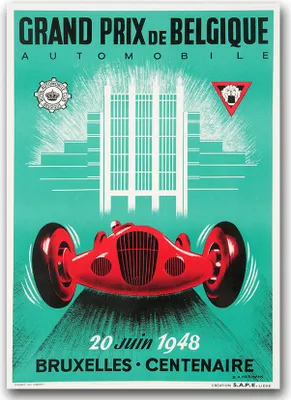Produktbild von Poster - Canvas - Leinwand - 59,4 cm x 84,1 cm - Fotoposter - Leinwandkunst - Grand Prix Automobile de Belgique