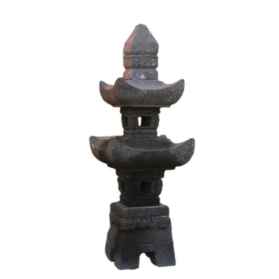 Immagine prodotto di Lanterna a pagoda in pietra lavica - Nuova - Resistente al gelo e agli agenti atmosferici - Decorazione da giardino in stile giapponese - Prodotto naturale - Effetto lava - Lanterna da giardino ALS-02-GL-27