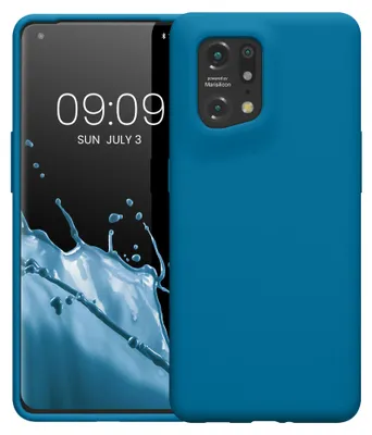 Produktbild von kwmobile Handyhülle für Oppo Find X5 (5G) Hülle - Case Silikon - Kabelloses Laden - Schutzhülle Cover in Karibikblau