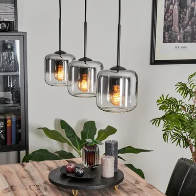 Produktbild von Pernate Hängelampe aus Metall/Glas in Schwarz/Chromfarben/Klar