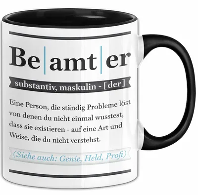 Produktbild von Beamter Tasse Geschenk Humorvoll Kollege Abschiedsgeschenk (Schwarz)