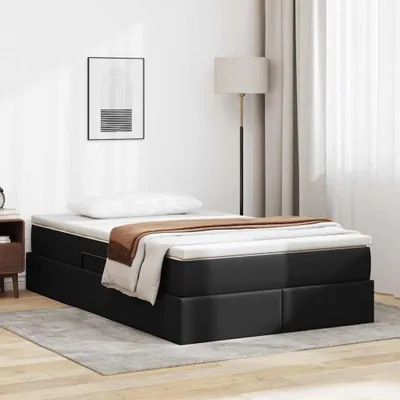 Obrázek produktu pro Maison Exclusive – úložná postel s matrací, černá, 120 x 200 cm, umělá kůže