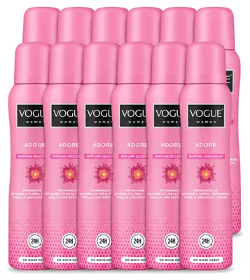 Produktbild von 12 x Vogue Adore Parfum Deodorant Damen - 150 ml - Vorteilspackung - 12 Stücke