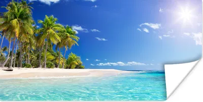 Produktbild von MuchoWow® Poster Strand - Meer - Palme 40x20 cm - Poster für die Wand - Poster Schlafzimmer