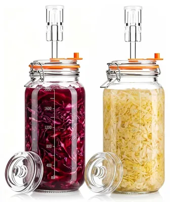 Zdjęcie produktu dla Zestaw do fermentacji – 2 litry, z pokrywką i pojemnikiem do fermentacji