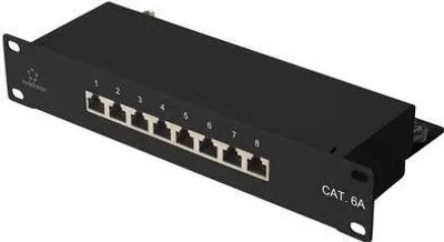 Produktbild von Renkforce RF-4870828 8 Port Netzwerk-Patchpanel 254 mm (10) CAT 6a 1 HE Bestückt