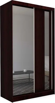 Produktbild von AGMAT Schwebetürenschrank Anzio, Kleiderschrank mit 2 Türen, Moderne Garderobe in Farbe: Wenge, Schrank in Größe: 120 x 216 x 61 cm