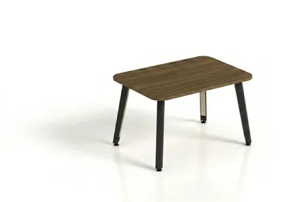 Obrázek produktu pro Designový konferenční stolek s dřevěnou deskou a kovovou konstrukcí, vhodný do obývacího pokoje