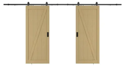 Produktbild von Doppelschiebetüren aus Holz und MDF für die Wandmontage - Natürliches Licht - 2 x H 205 x B 63 cm - BALERMA