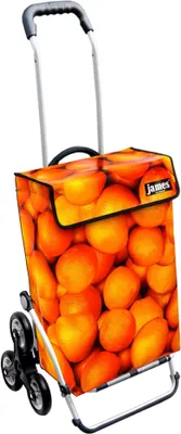 Produktbild von James Einkaufstrolley - ORANGE - stabiler Einkaufswagen mit individuellem Design - einfarbig: orange in Ausführung: Royal-Treppensteiger