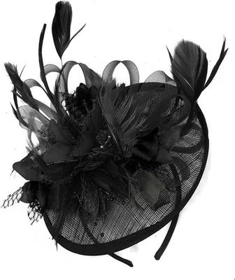 Produktbild von Fascinator Hut mit Schleier für Damen - Schwarz