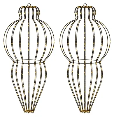 Imagen del producto de vidaXL Adorno navideño con luces, 2 unidades, 640 LEDs, luz blanca cálida