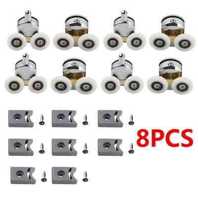 Produktbild von 8 Stück 23mm Duschkabine Rollen Duschtürrollen Schiebetür Rollen Rollenführung Duschtür Ersatzteile Glastürrolle