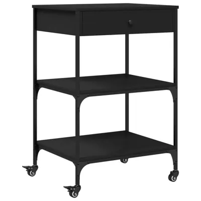 Immagine prodotto di Carrello da Cucina Nero 60x48x89,5 cm in Legno Multistrato