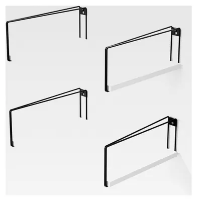 Produktbild von Wandregal Set in Weiß aus Holz und Metall, 42x31x12 cm, modernes Hängeregal für Küche, Wohnzimmer, Badezimmer, Schlafzimmer und Büro
