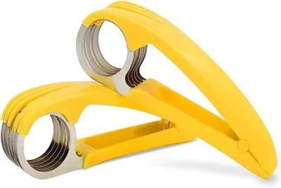 Produktbild von Bananenschneider, Obstschneider, Bananenschneider, Gurkenschneider, Küchenwerkzeug, verwendet für Bananen, Wurst, Erdbeeren, Trauben 2 Stück