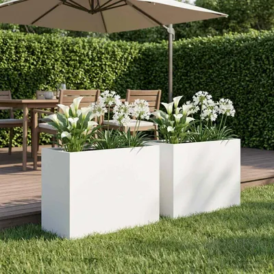 Produktbild von vidaXL Garten-Pflanzgefäß 2 stk. Weiß 60 x 30 x 40 cm
