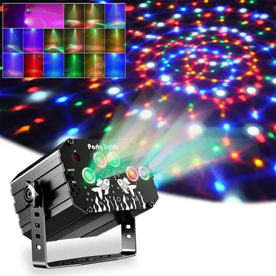 Produktbild von DJ-Disco-Partylicht,Soundaktivierte Disco-Stroboskoplichter,Bühneneffekte für Kinder,Zuhause, Geburtstage, Hochzeiten, Partys, 60 Muster mit Steuerung