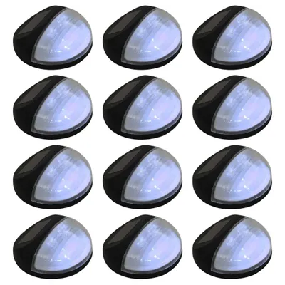 Zdjęcie produktu dla Ścienne lampy solarne LED na zewnątrz, 12 szt, okrągłe, czarne