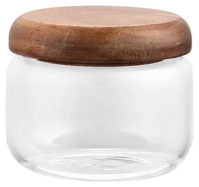 Vorratsglas 300 ml mit Holzdeckel, luftdicht, für Kaffee & Gewürze