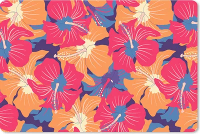 Produktbild von MuchoWow® Schreibtischunterlage Sommer - Blumen - Hawaii - Muster 60x40 cm - XXL Mauspad - Großes Mauspad