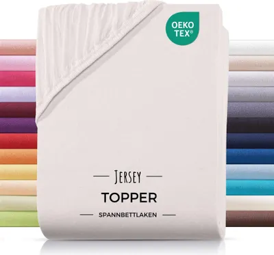 Produktbild von Jersey Spannbettlaken Topper Bettlaken 180x200 cm Natur