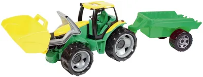 Obrázok produktu pre Lena GIGA TRUCKS Tractor with shovel & trailer, Traktor, 3 rok / roky, Čierna, Zelená, Šedá, Žltá