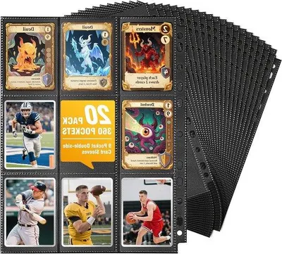 Image de Porte-cartes de collection noir avec 360 emplacements et 11 trous pour classeurs à 2, 3 ou 4 anneaux
