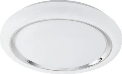 Produktbild von EGLO LED Deckenlampe Capasso, 1 flammige Deckenleuchte, Wandlampe mit Chromring, Material: Stahl und Kunststoff, Farbe: Chrom, weiß, Ø: 40 cm