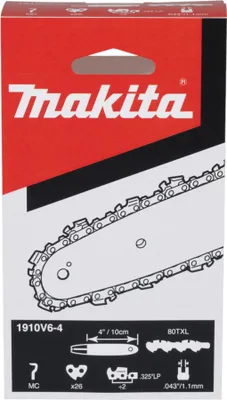 Image de Makita 80TXL Chaîne de scie Speed Cut 10 cm 0,325" LP 1,1 mm ( 1910V6-4 ) pour scie à élaguer sans fil DUC 101 / UC 100 D
