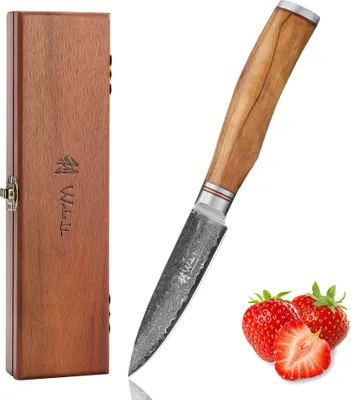 Produktbild von Wakoli Officemesser I 9 cm Klinge I Olivenholzgriff und Hammerschlag