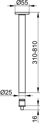 Image de Keuco suspension de plafond Plan 14941 en kit chromé 50cm 14941010500