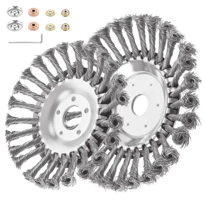 Produktbild von Solidchoice – 2 Stück Unkrautbürsten für Rasenmäher, 200 mm und 150 mm