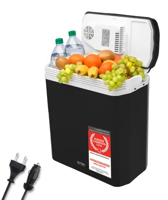 Produktbild von TZS First Austria - Kühlbox 24L elektrisch 12V 230V Anschluss für Auto & Steckdose - Thermoelektrisch - Schwarz