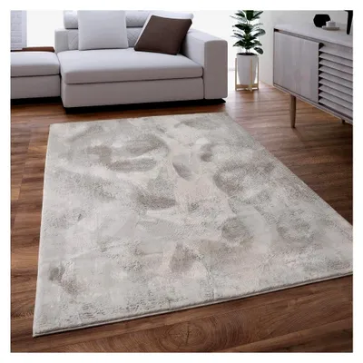 Produktbild von Teppich für Wohnzimmer und Schlafzimmer aus Kunstfell, Shaggy, Hochflor, einfarbig grau, Größe: 200x280 cm