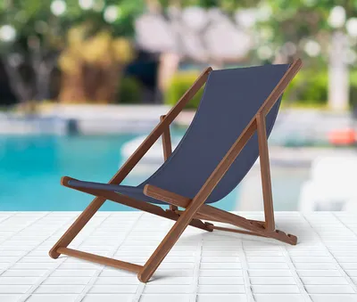 Obrázok produktu pre 3xEliving LAGUN PREMIUM Lehátko skladacie, relaxačné kreslo z dreva v námorníckej modrej / rôzne farby