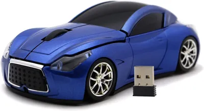 Produktbild von Computermaus USB 2,4 GHz Rennwagen 3D drahtlose Maus optische Mäuse für Windows und Mac Einzigartiges Rennwagen-Design mit LED-Beleuchtung