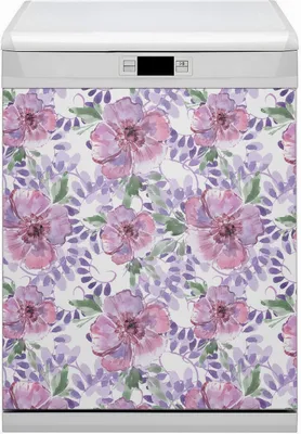 Produktbild von Magnetmatte Geschirrspüle Abwaschbar Küche Magnete  Nachbildung 60x70 cm  - Violette Blumen