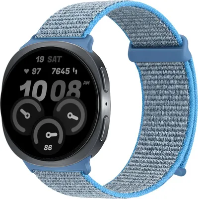 Produktbild von Smartwatch Armband für Samsung Galaxy Watch8 40mm Nylon Textil Band Ersatzband Wechselband Klettverschluss flexibel atmungsaktiv Blau