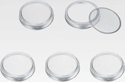 Produktbild von 5 Stück,Keimglasdeckel 86mm,Sprossengläser Deckel,Sprossengläser Deckel Edelstahl,Keimdeckel Siebdeckel,Für Gläser Einmachglas Wachsende Sprösslingen Samen Keimgerät Sprossensystem Sprossenzucht