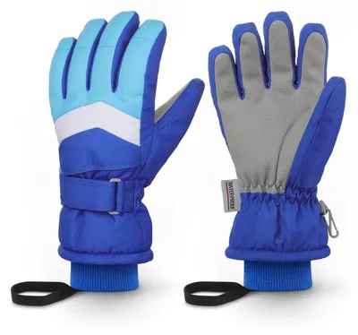 Immagine prodotto di Guanti da sci per bambini, impermeabili, blu, taglia XL (12-13 anni)
