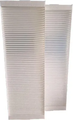 Two pleated filters are shown side-by-side against a white background.