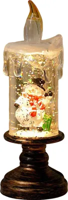 Produktbild von Weihnachtliche LED-Kerzen (flammenlos), batteriebetrieben, Weihnachtsmann-Schneelampe, dekorative Lampe für Zuhause, Veranda, Tisch und Party