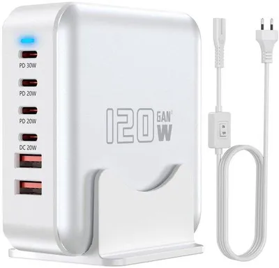 Productafbeelding van 120W USB C Snellader met 6 Poorten