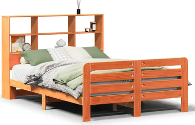 Produktbild von Massivholzbett ohne Matratze Wachsbraun 120x200 cm Kiefernholz