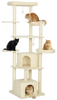 Produktbild von PawHut Kratzbaum Große 200 cm Katzenbaum mit Betten Höhlen Plattformen Bällen