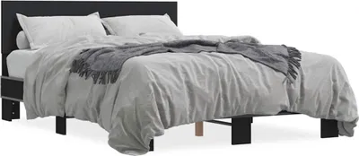 Immagine prodotto di vidaXL Struttura letto nera 120x190 cm in legno e metallo