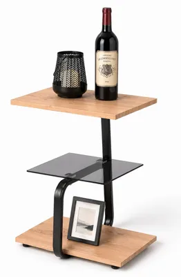 Produktbild von Beistelltisch 40x56x39 Couchtisch Wohnzimmertisch Glastisch #4353