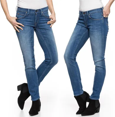 Zdjęcie produktu dla LEE, damskie jeansy, krój slim fit, kolor JADE, rozmiar W24 L31, niebieskie, jeansy, spodnie typu baggy, spodnie luźne