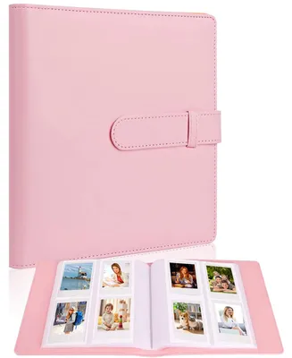 Mini-Fotoalbum, 256 Fächer, PU-Leder, rosa, für Instax Mini